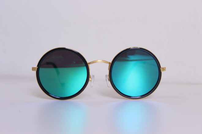 black framed hippie sunglasses